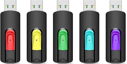 Aiibe Unidad flash USB 3.0 de 64 GB, paquete de 5 unidades flash USB de 64 GB, unidad USB 3.0 a granel, unidades de memoria USB 3.0, unidades de