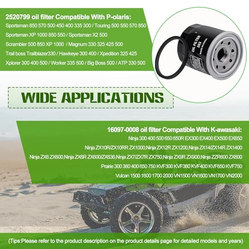 Image of 2PCS 2520799 Oil Filter 3084963 for Polaris Sportsman 400 450 500 570 850 Ranger Scrambler 850 1000 XP Magnum 325 425 500 ATP Trail boss Hawkeye Xpedition Xplorer