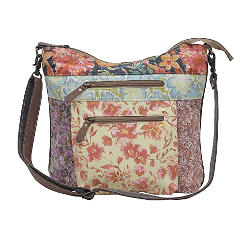 Myra Bag Western Leather Shoulder Bag for Women - Upcycled Canvas Crossbody Le Fleur Essi