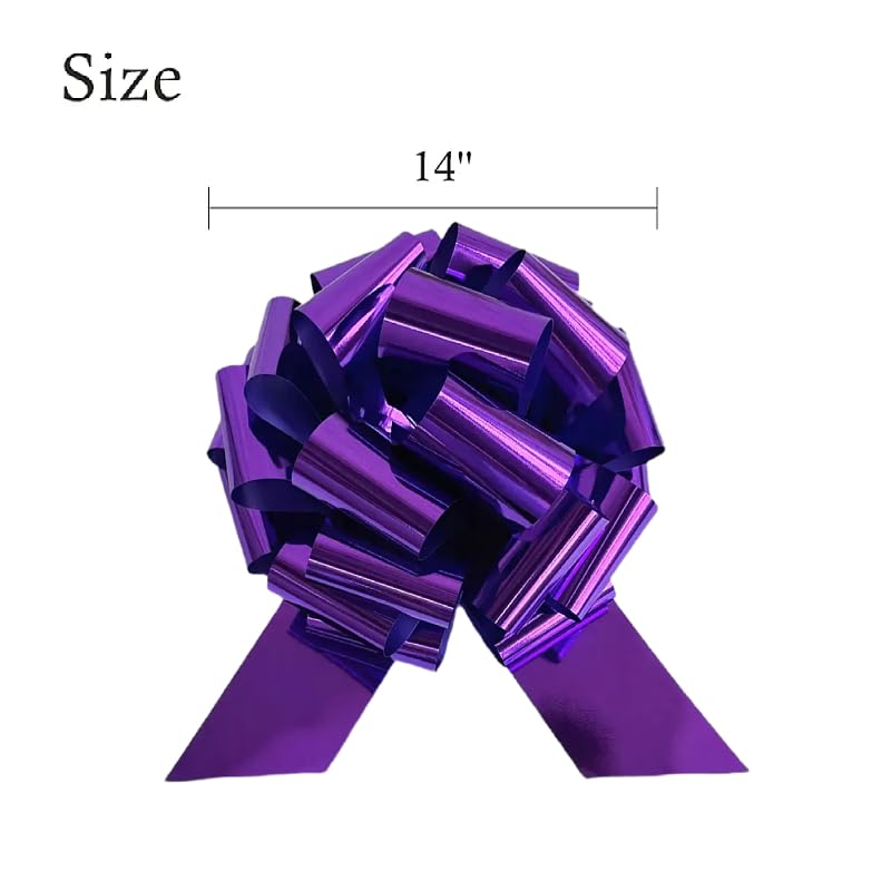 Image of 14 Inch Large Purple Gift Bow,1Pcs Big Bow for Present,Big Gift Bow for appliances,Bikes,Table Decorations and Party Events (Purple)