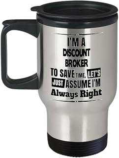 Discount Broker Gifts For Women - Travel Mug, Stainless Steel Insulated Tumbler Discount Broker Thermos Cup, Discount Broker Appreciation And Graduation Gift
