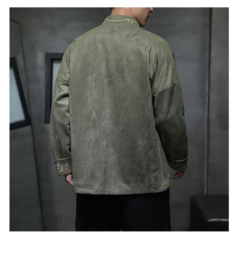 Chaqueta bordada vintage hombre para abrigarse del frío con estilo oriental 7