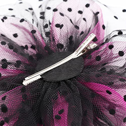 Image of DRESHOW Fascinators Hat Flower Mesh Ribbons Feathers on a Headband and a Clip Tea Party Headwear for Girls and Women