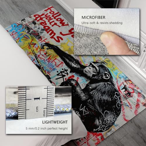 Tapis graffiti multicolore doux grand format pour chambre à coucher - 6