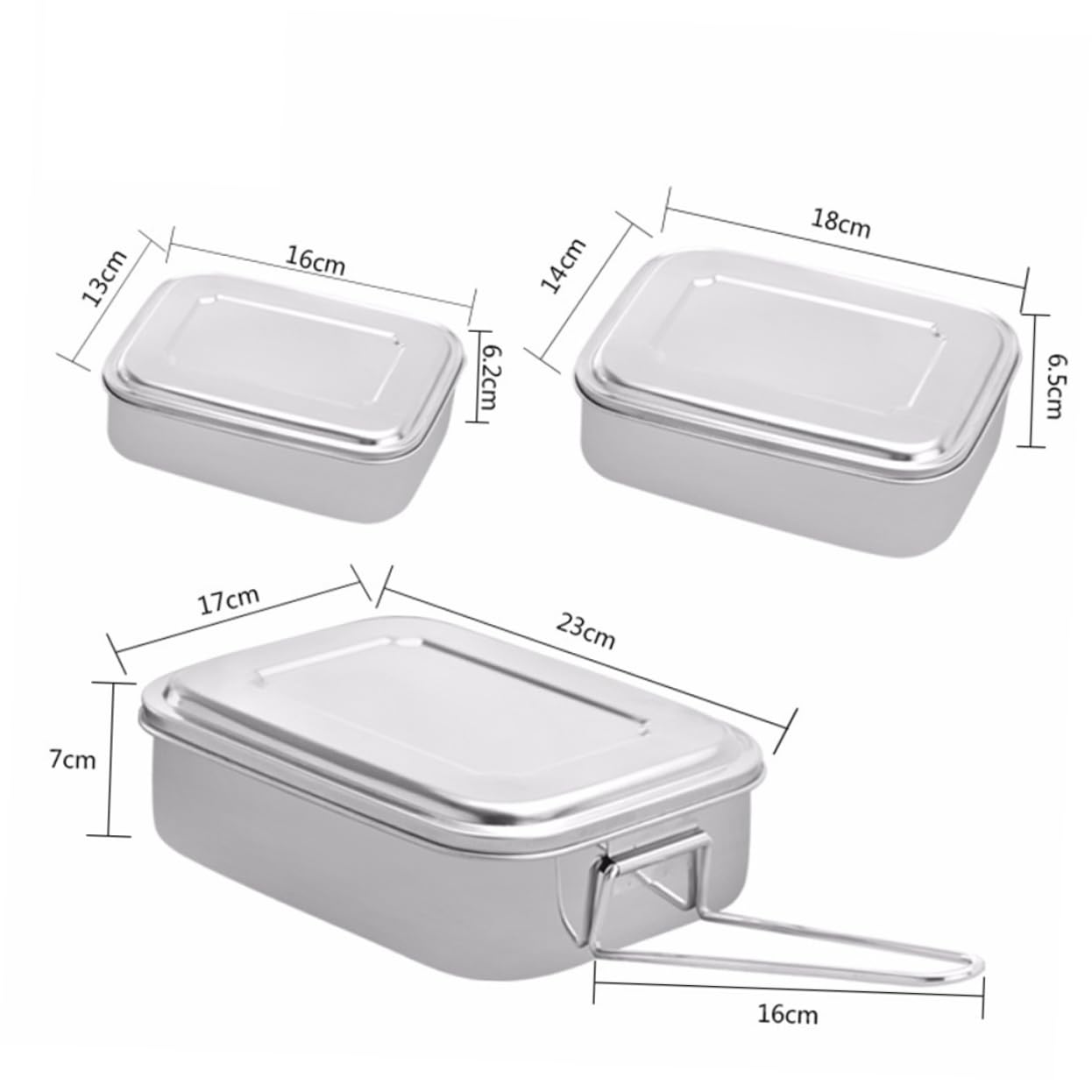 BESTYASH Lunch Box in Acciaio Inox a 3 Scomparti per Picnic e Snack | Argento, Facile da Pulire e Lavabile in Lavastoviglie, per Frutta e Merenda