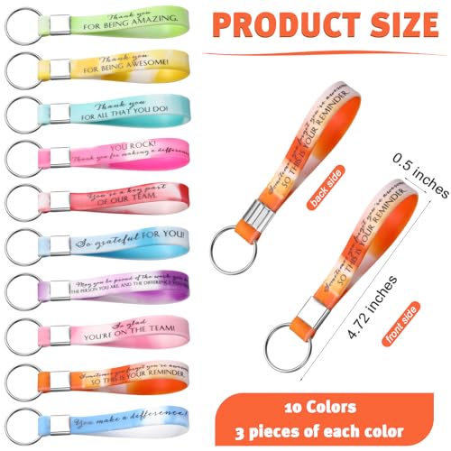 Image of Nosiny 30 Pcs Keychain Appreciation Gift Bulk Back to School Teacher Employee Coworker Inspirational Thank You for Office