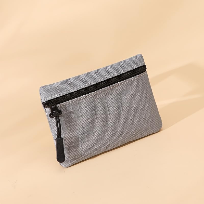 2Pcs,Coin-Purses,Grey,Simple,Polyester,Lightweight,Convenient,Coin-Purses,Daily Use