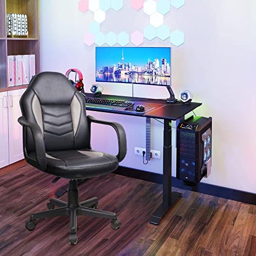 Cadeira Gamer Infantil em Couro Pvc Pelegrin Pel-9354 Preto com Cinza