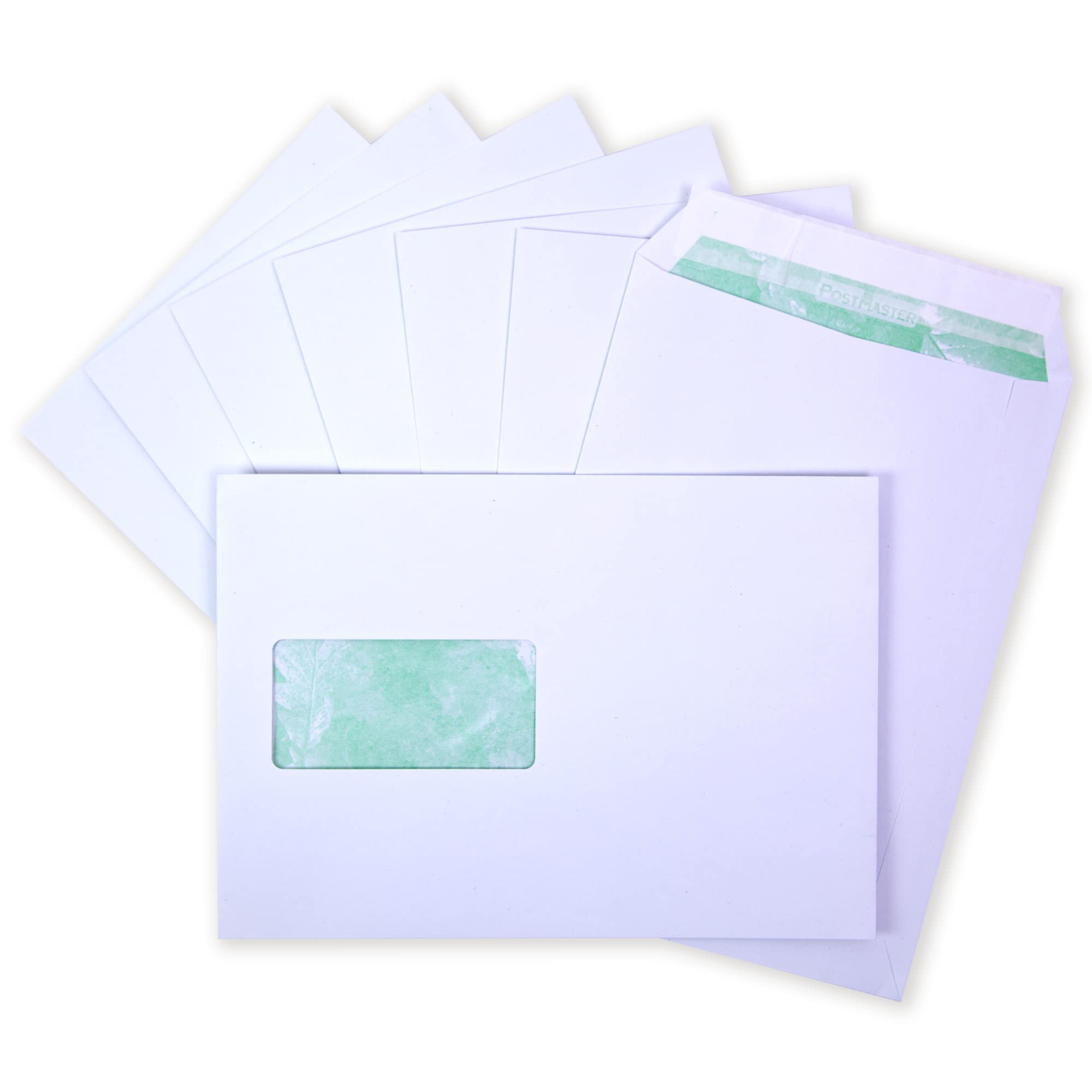 Postmaster Peel and Seal Premium A5 Window 120gsm Recycled White Envelopes x 100 Pack