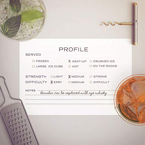 Cocktail Recipe Cards, 4 X 6 Inches, The Gift Collection, Double Sided #TOP6