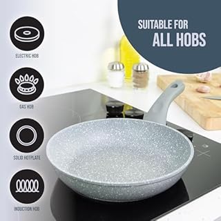 Blackmoor Padelle | Grigio, 24 cm | Padelle antiaderenti e antigraffio | Maniglie Cool Touch | Adatto per piani cottura a induzione, elettrici e a gas