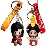 ILLVERA Anime Tian Guan Ci Fu Heaven Official’s Blessing Xie Lian Hua Cheng BL Soft Glue Keyring Phone Keychain Car Backpack Pendant Cute Cosplay Gift Keychains (lian and sanlang)