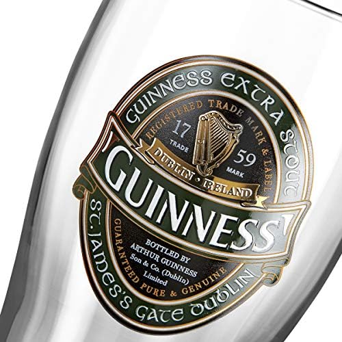 Guinness Green Collection Engraved Pint Glass Official Merchandise