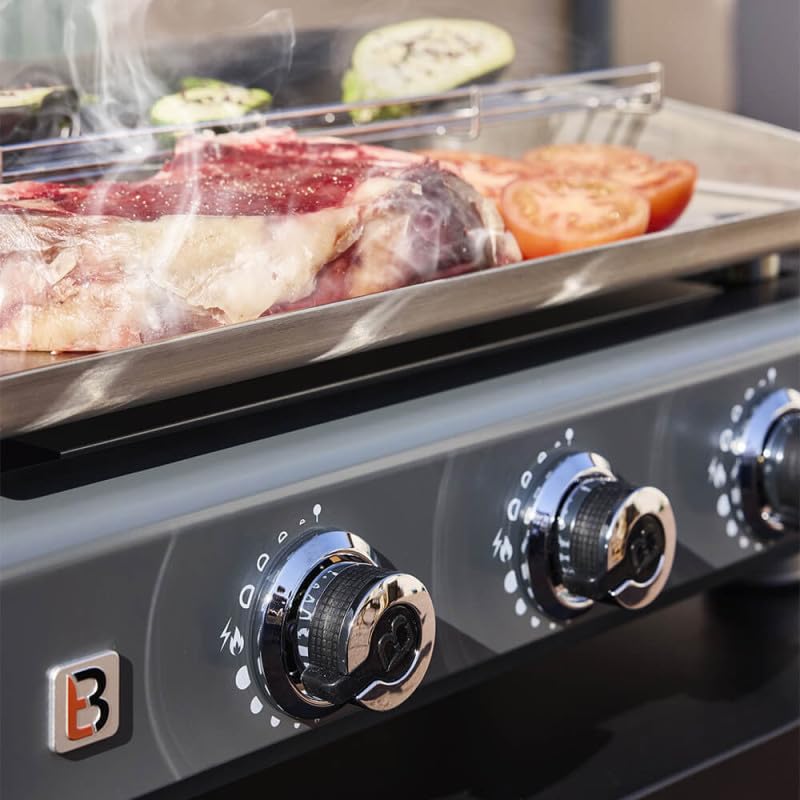 BRASERO BY FAVEX - Plancha gaz Silvia IIG 3 feux inox - 7,5 kW – plaque inox 5 mm – cuisson homogène – surface 67 x 34 cm – 8 à 10 convives