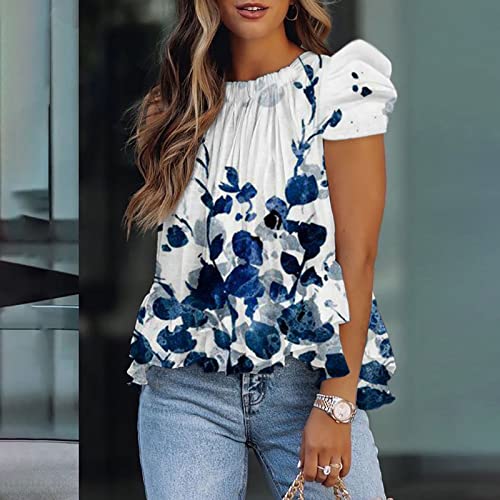 Blusa feminina de algodão de manga curta com estampa assimétrica camiseta outono verão gola canoa pa
