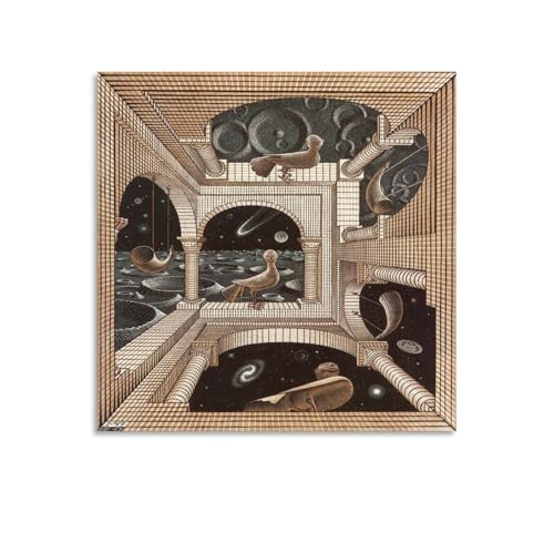 Peinture sur Toile Escher Another World pour Salon Élégant
