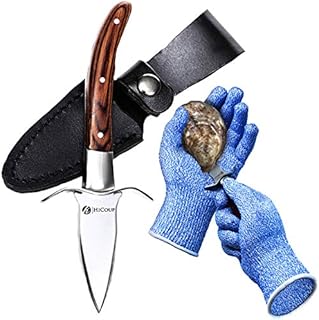 Oyster Knife By HiCoup - Premium Quality Pakka Wood-handle Oyster Shucking Knife