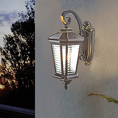 Lanterne extérieure rétro étanche et applique de garage en verre transparent - 5