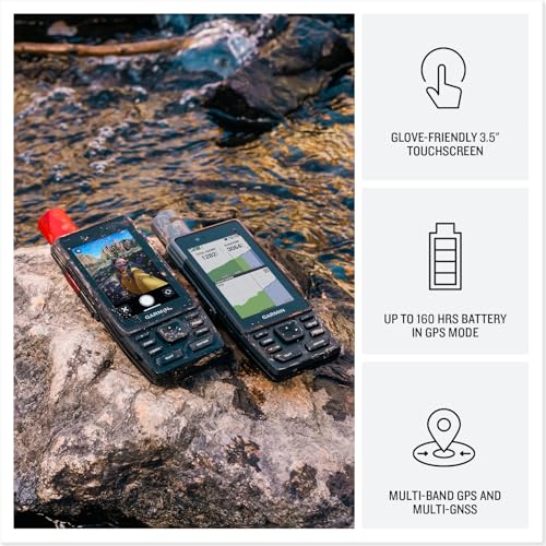 Image of Garmin GPSMAP H1i Plus Rugged Hiking Premium GPS Handheld Navigator with inReach Plus Satellite Technology to Share Text, Photos, Voice Messages, SOS Off-Grid, Long Battery Life, Preloaded Maps Bundle