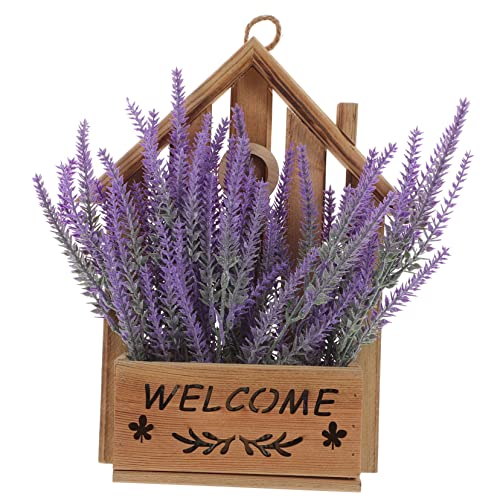 iplusmile Decoración De Cabañas De Troncos Hogar Adorno De Madera Artesanía De Madera Césped Artificial para Escritorio Planta Ornamental Adorno Divertido Hogar