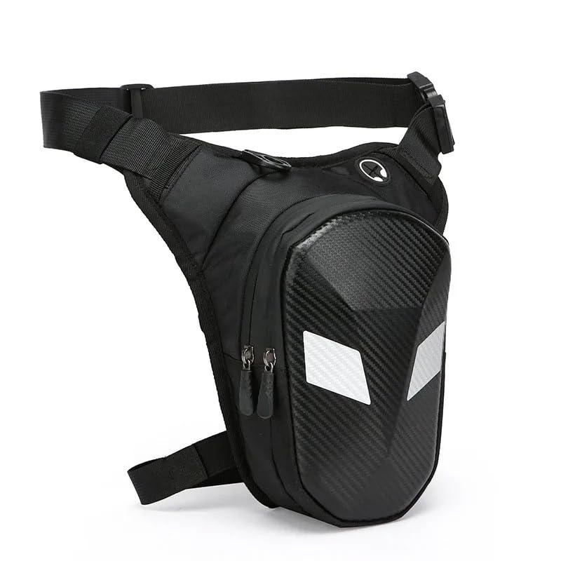 Linist Motorcycle Waist Drop Leg Bag – Waterproof Hard Shell Storage Bag with Double Zipper, Multi-Pocket Outdoor Riding Thigh Bag for Cycling, Hiking, Camping, Travel (8731-2)