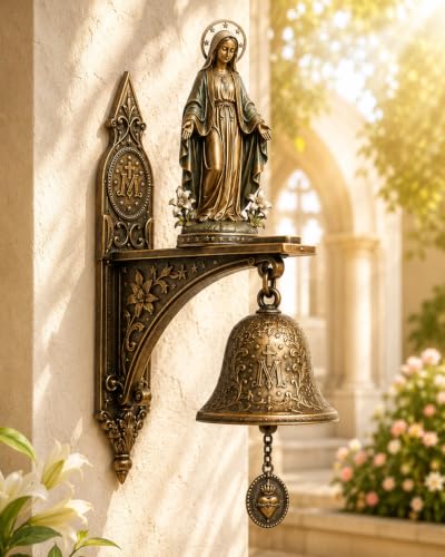 Our Lady of Grace Bronze Miraculous Medal Wall Bell Catholic