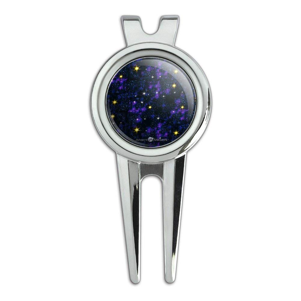 GRAPHICS & MORE Stars Shine Space Galaxies Pattern Golf Divot Repair Tool and Ball Marker