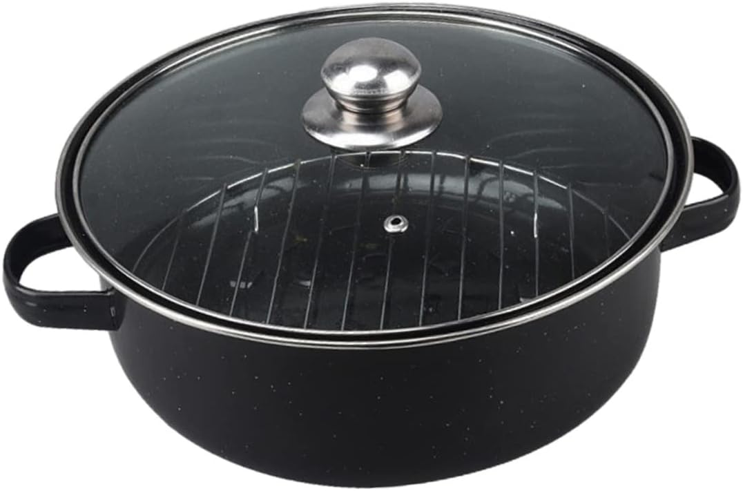 Luxshiny Versatile Roasted Pot for Sweet Potatoes Corn and Chicken 1 Set Flue Gas Oven Roasting Pan Nonstick Baking Supply for Home Kitchen Easy to Clean for BBQ and Outdoor Cooking