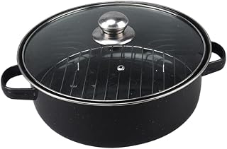 Luxshiny Versatile Roasted Pot for Sweet Potatoes Corn and Chicken 1 Set Flue Gas Oven Roasting Pan Nonstick Baking Supply for Home Kitchen Easy to Clean for BBQ and Outdoor Cooking