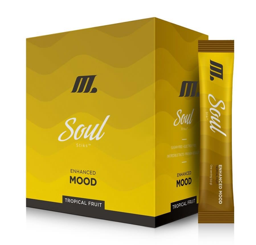 Youngevity Soul Mood Enhancer Herbal Powder, Tropical Fruit, 30 Sticks
