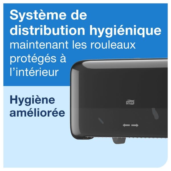 Tork OptiServe distributeur double rouleau design compact Elevation noir 558068 pour sanitaires