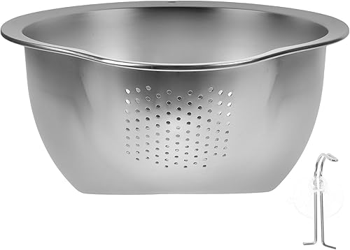 Miniatura 10 de Kichvoe Soporte para certificado de tubo de cesta de verduras de acero inoxidable engrosado Cuenca de acero inoxidable grande de acero inoxidable