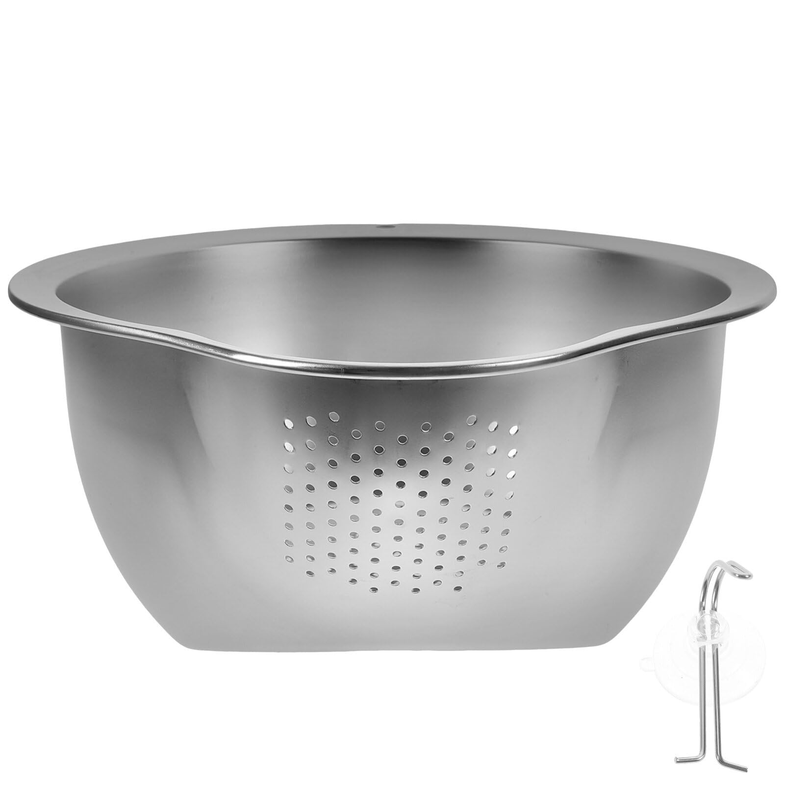 Kichvoe Stainless Steel Washing Basin for Vegetables and Rice Material Large Capacity Kitchen Drainage Colander for Fruits and Food Preparation