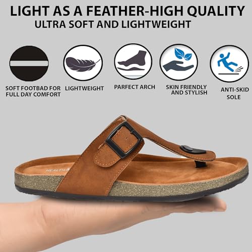 Image of HEALTH FIT Comfortable & LightWeight | Fashionable & Everyday Stylish & Durable Design Slip-on Style Flip Flops for Gents HF3078