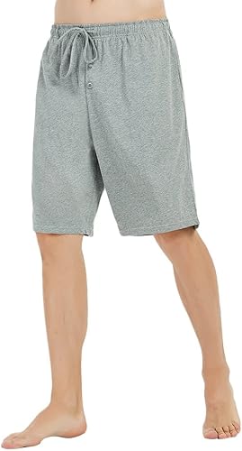 Miniatura 5 de U2SKIIN Paquete de 2 pantalones cortos de pijama para hombre, 100% algodón, pantalones ligeros con bolsillos, pantalones cortos de pijama suaves