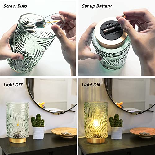Battery Operated Table Lamp, Cordless Lamps For Home Decor, Battery Powered Nightlight With Led Bulb With Timer, Decorative Lights For Living Room Bedroom Tabletop Entryway Centerpiece Gift(Small Lg) #TOP5