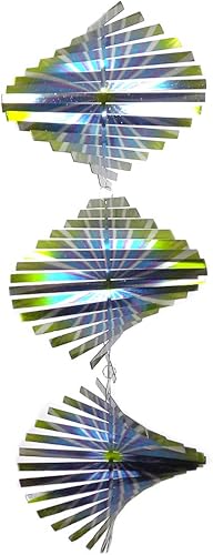 3D Helix Wind Spinner acero inoxidable Twister 6.5 pulgadas x 18 pulgadas (verde azulado plateado)