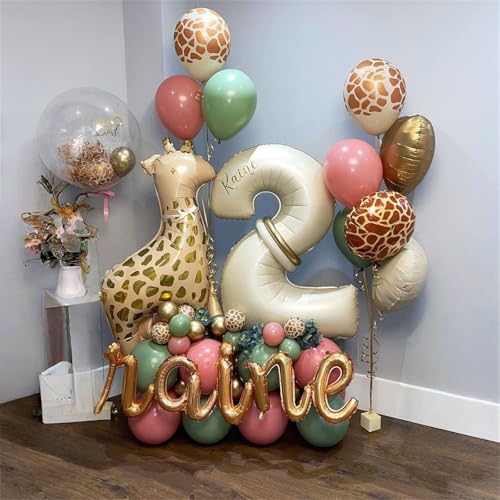 40 inch beige number 1 balloon for 1st birthday decoration large self inflating cream foil number balloons 0-9 for boys girls white sand 1 helium balloons for women men party anniversary supplies