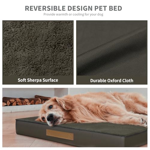 Image of Jumbo Waterproof Orthopedic Dog Bed for Extra Large Dogs | Egg Crate Foam, Pressure Relief, Fits 54x37 Crates, Machine Washable 1680D Oxford Cover, Indoor & Outdoor Use, Up to 150 lbs