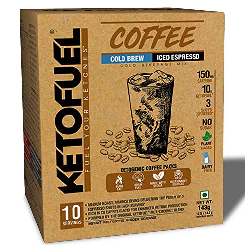 Image of NEULIFE️ Ketofuel Coffee Cold Brew (Iced Espresso) Keto MCT Coffee w /Coconut MCT Oil 10 packs