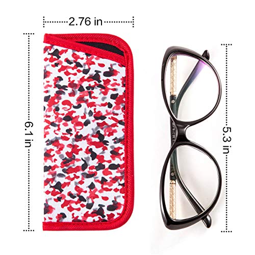 Image of TRIUMPH VISION Reading Glasses Pouch Eyeglass Sleeve Soft Case Slim 3 Pack | Alternative to Bulky Case Lightweight,Neoprene Lined Padded Protect Optical lens Slip in, Cute Pattern Portable for Daily Use