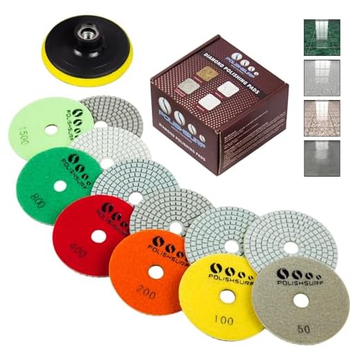 Diamond Polishing Pads 4 Inch Wet Dry Set 7 Pieces for Concrete Marble Quartz Stone Countertop Granite Polishing - by POLISHSURF