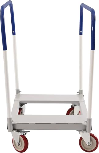 Miniatura 4 de Carrito de camión con asas, carrito de plataforma de panel de acero con 4 ruedas giratorias, carrito de hoja de yeso para manejo de panel de pared,