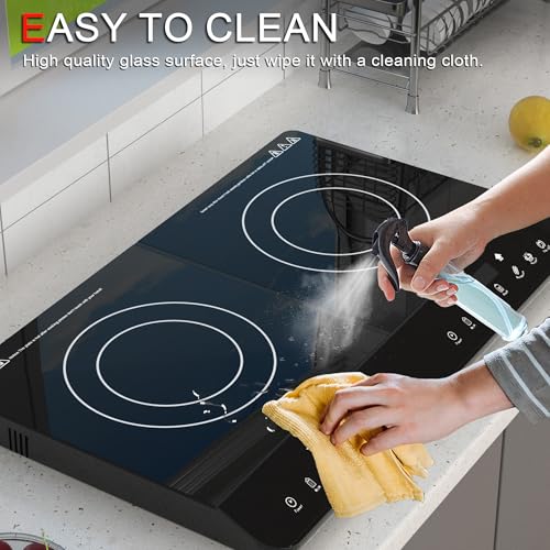 Induction Cooktop 2 Burner,1500W Double Induction Cooktop with LED