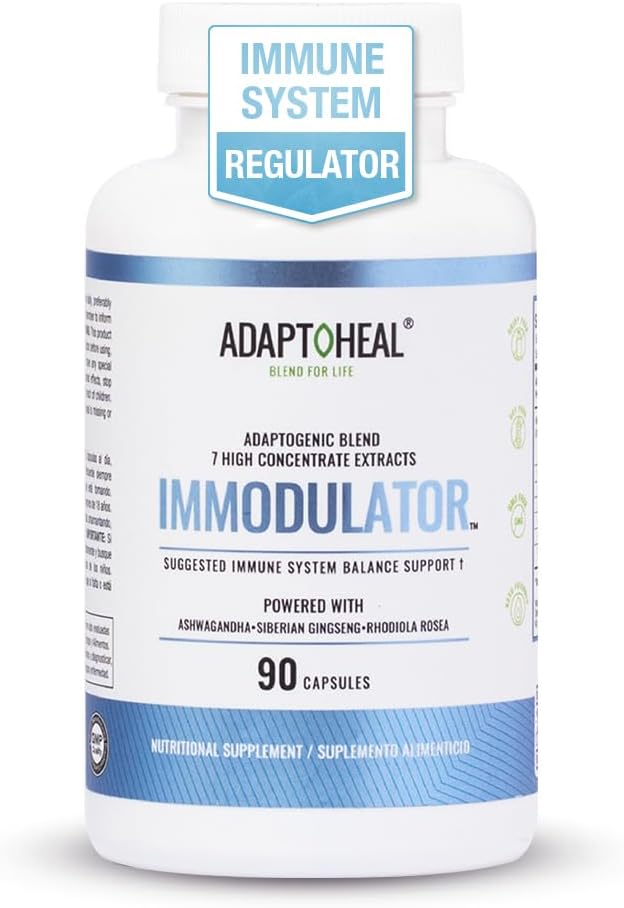ADAPTOHEAL - Immodulator - Adaptogenic Supplement for Well-Being, with Ginseng, Ashwagandha, Reishi Mushroom - Supports Stress Response, Mood Balance and Immune System Function (90 Capsules/700 mg)
