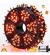 JMEXSUSS 500 LED Orange Christmas Lights Outdoor, 173ft Christmas String Lights Plug in, Waterpro...