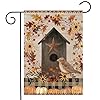 Primitive Fall Birdhouse Garden Flag 18 x 125 Briarwood Lane