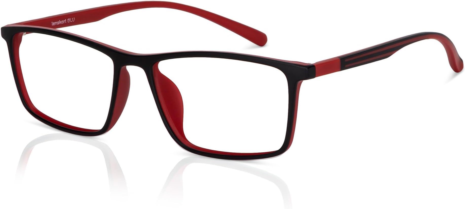 | Bluecut & Antiglare Zero Power Computer Eyeglasses | Full Rim Rectangle Shape | For Men & Women | Medium | LB E14255