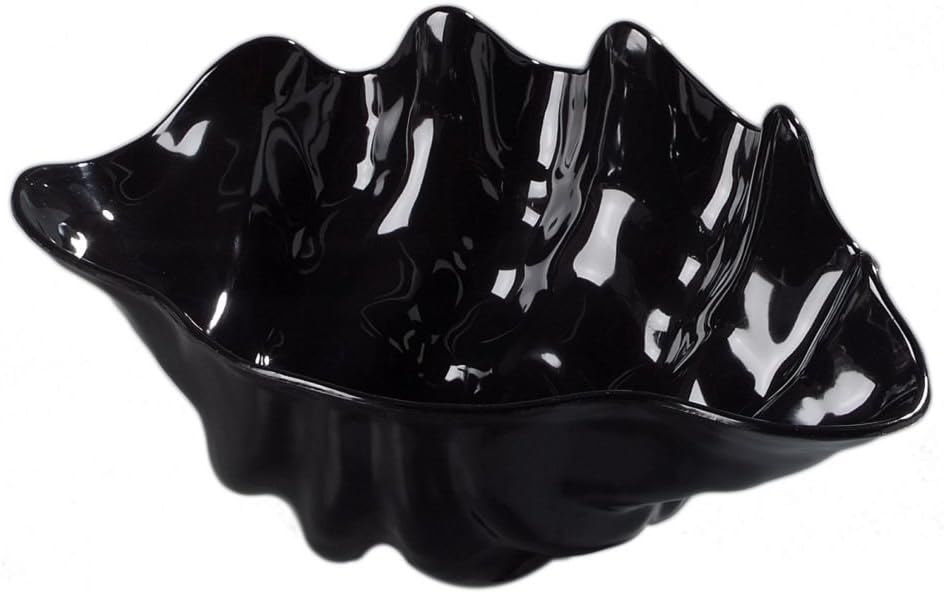 CFS 034403 BPA-Free Large Plastic Clam Shell Bowl, 5 Quart, Black