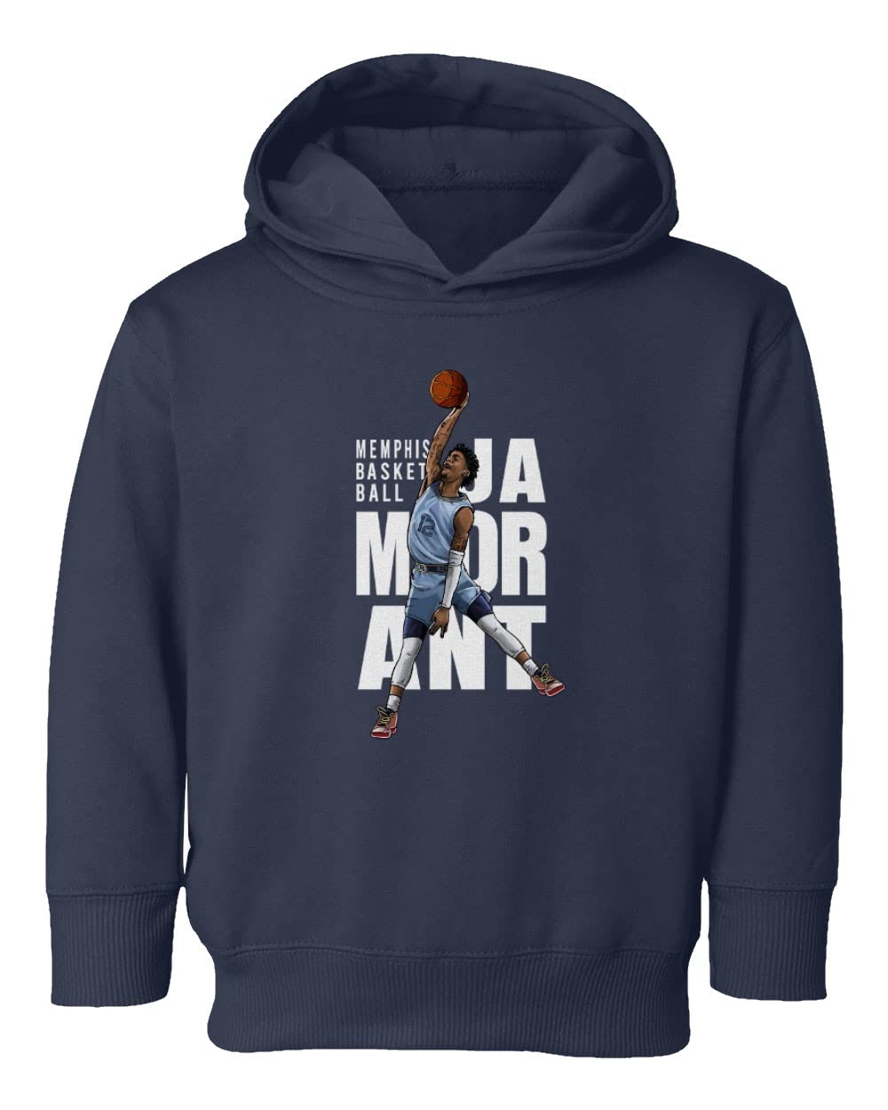 RIVEBELLA Morant Dunk Memphis Basketball Star Sports Fans Toddler Hoodie Sweatshirt (Navy, 4T)